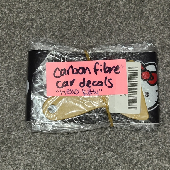 🩷3/$15🩷Carbon Fiber Hello Kitty Car Decals - Picture 2 of 4